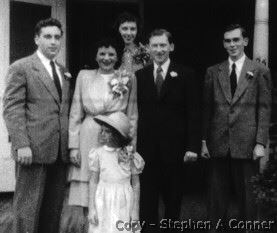 Wedding day with Drew, Ann, Mary, Charles, John and Arlene in front